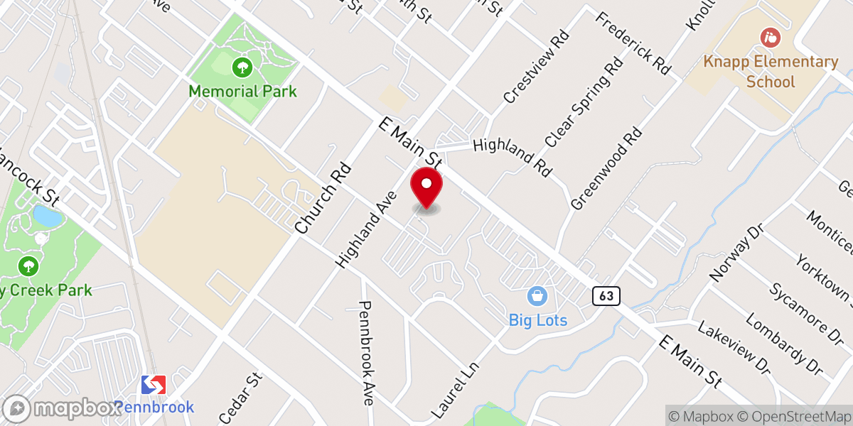 Map showing location of Manna on Main Street
