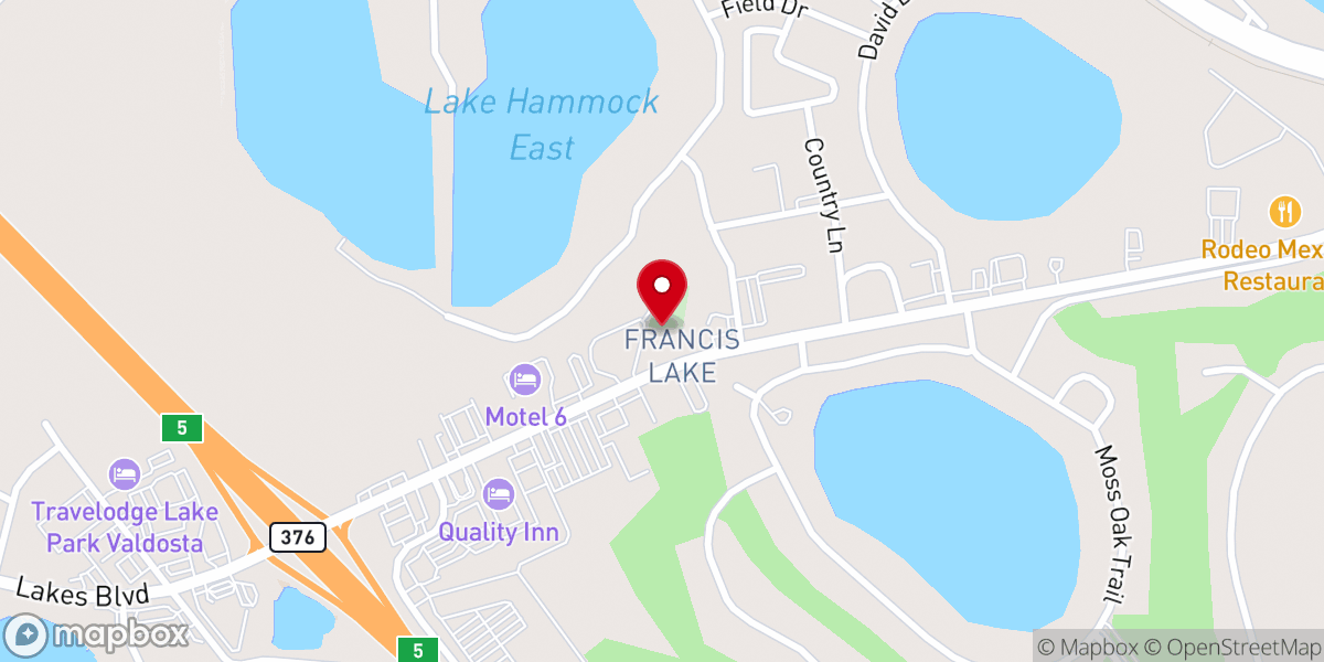 Map showing location of Francis Lake AME Church