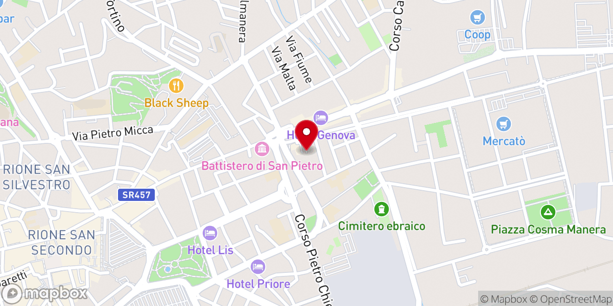 Map showing location of Chiesa di San Pietro
