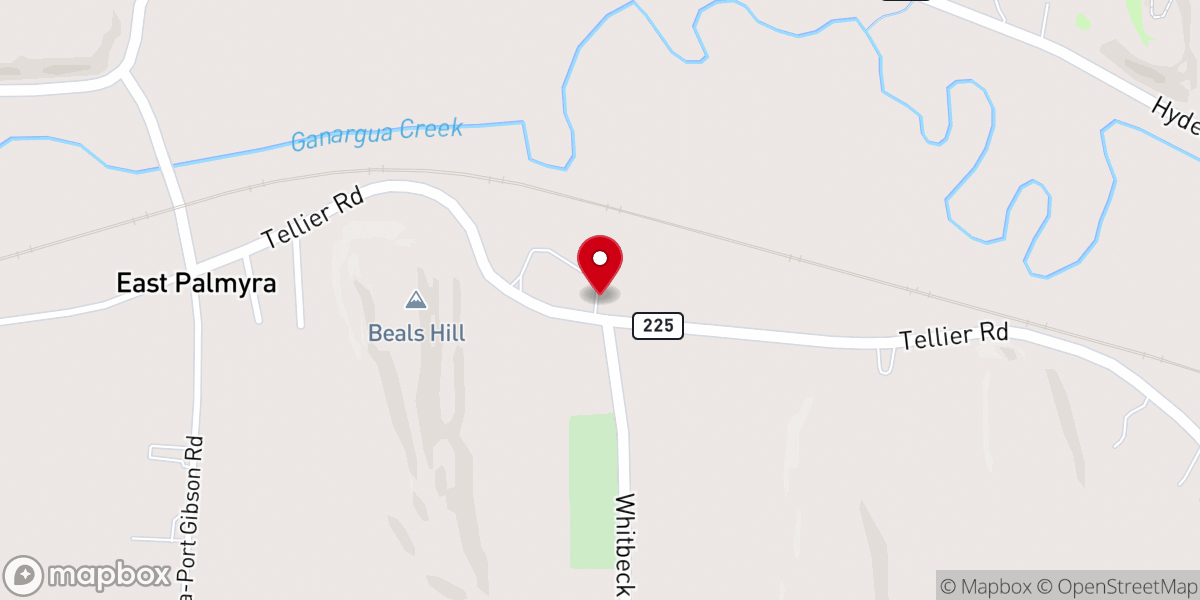 Map showing location of East Palmyra Seventh-day Adventist Church