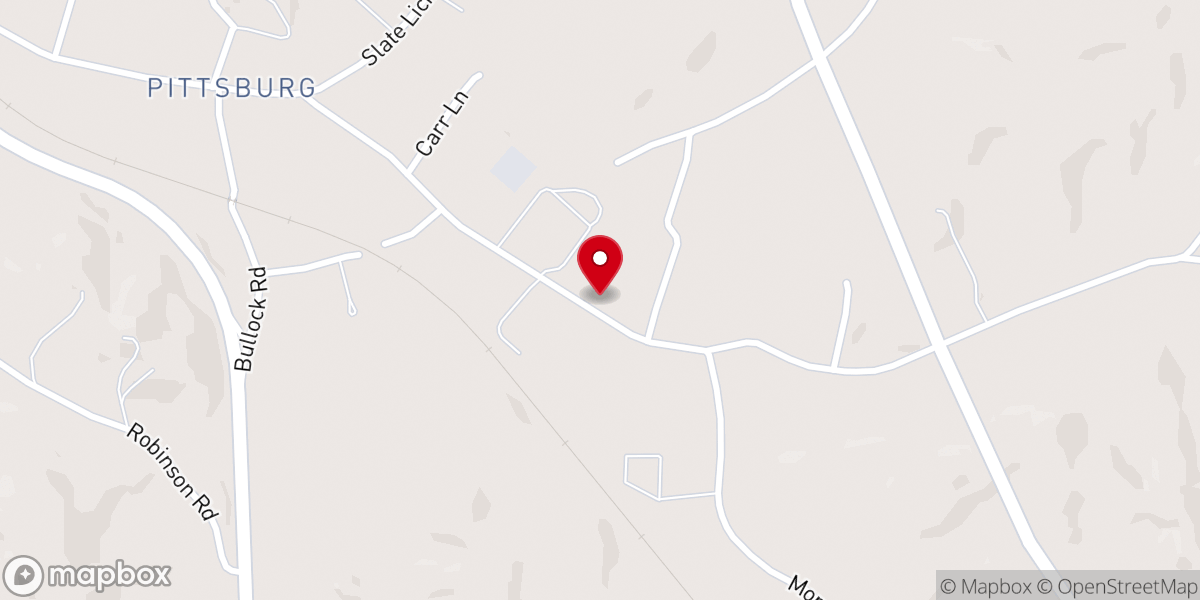Map showing location of East Pittsburg Baptist Church