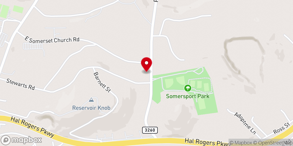 Map showing location of East Somerset Baptist Church