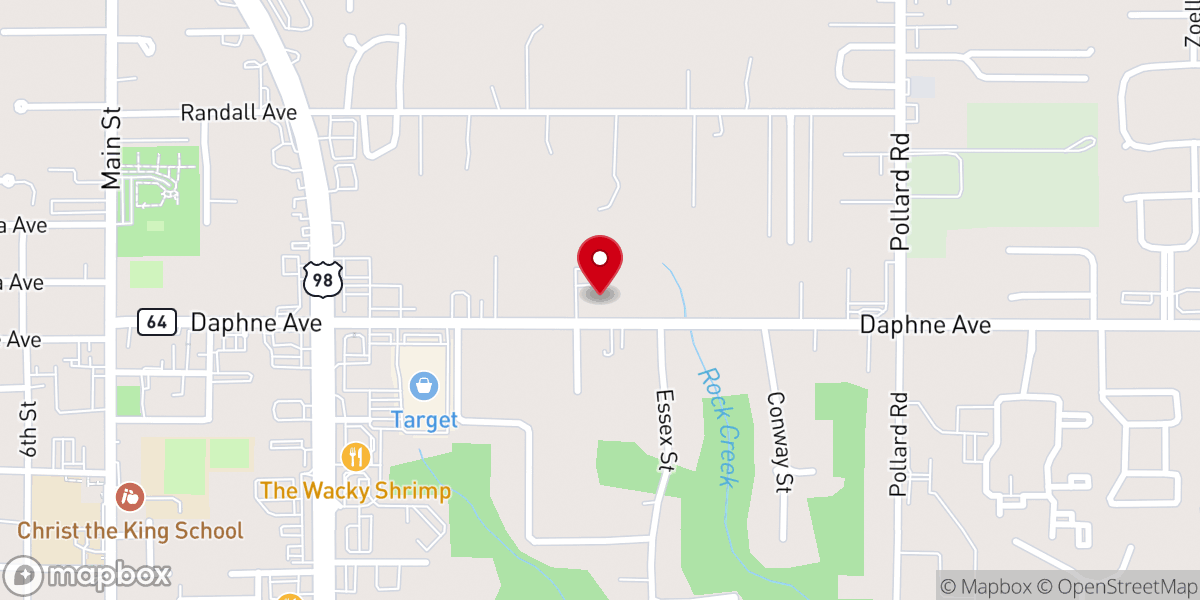 Map showing location of Eastern Shore Church of Christ