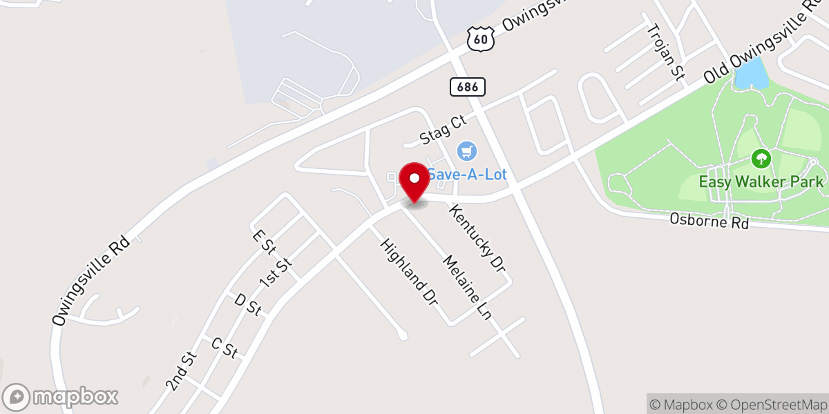Map showing location of Eastland First Church of God