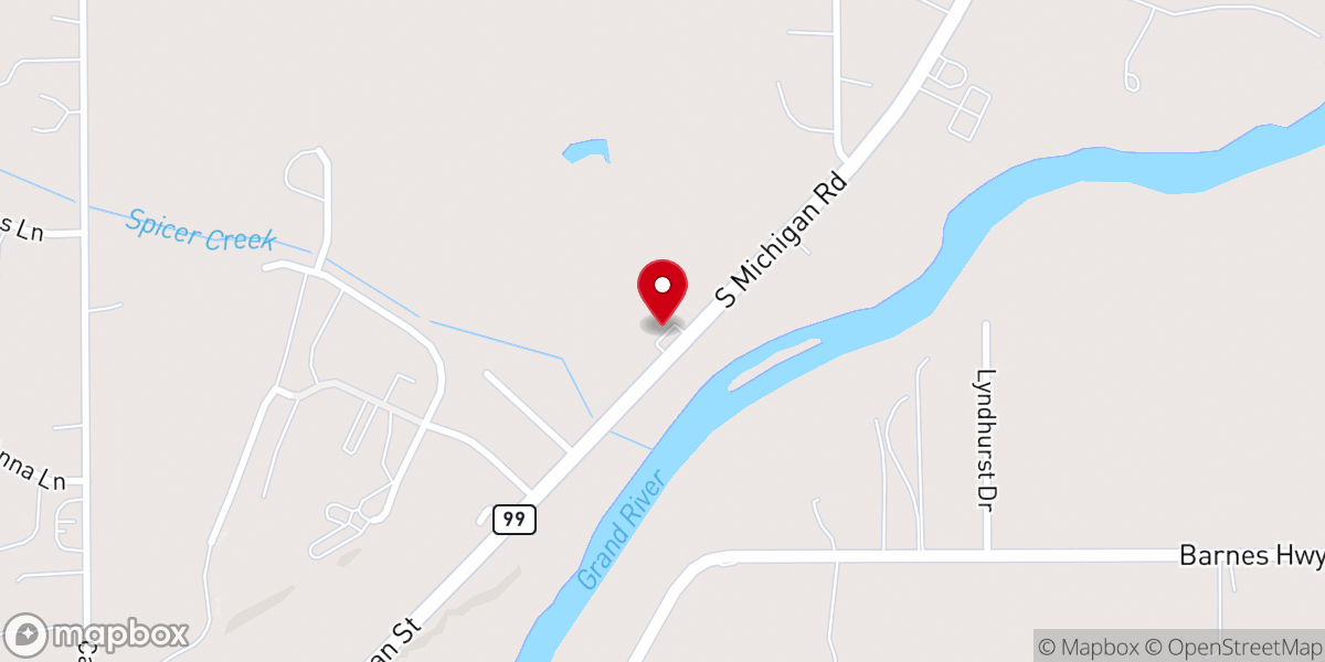 Map showing location of Eaton Rapids Assembly of God