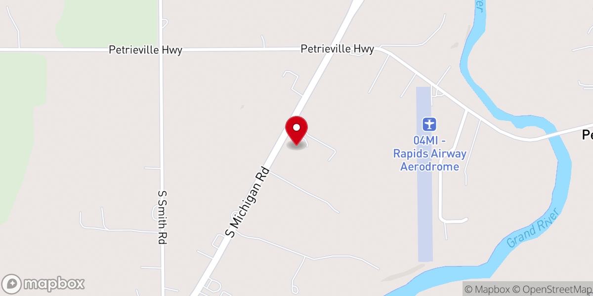 Map showing location of Eaton Rapids Church of the Nazarene