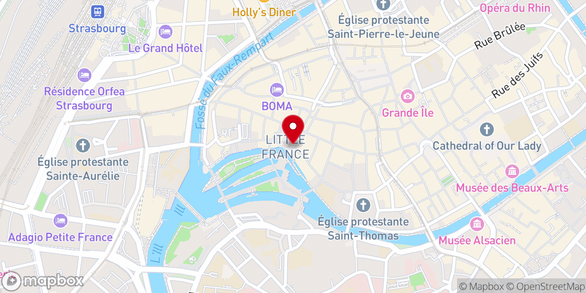 Map showing location of Église Méthodiste de Strasbourg
