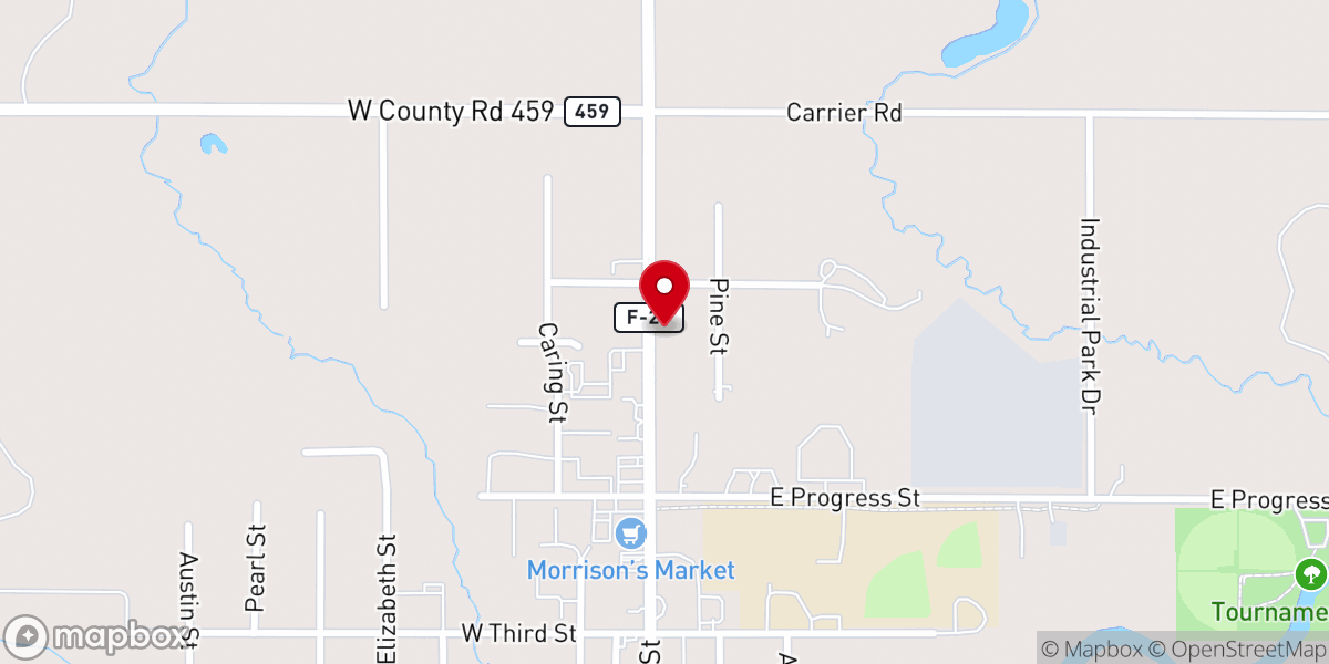 Map showing location of Community Baptist Chapel