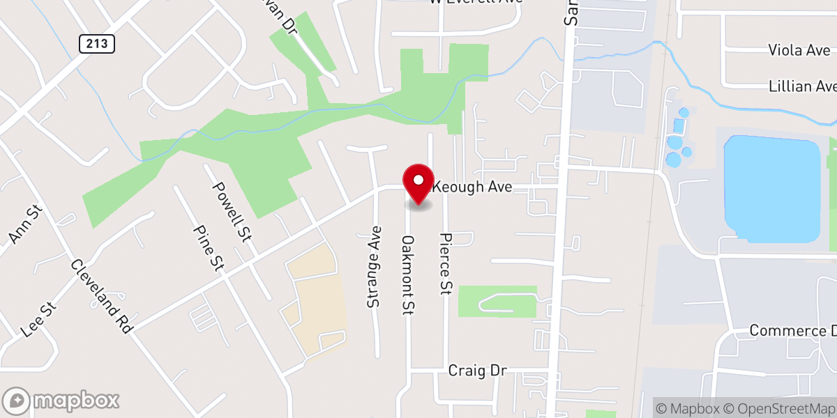 Map showing location of Oakmont Christian Church