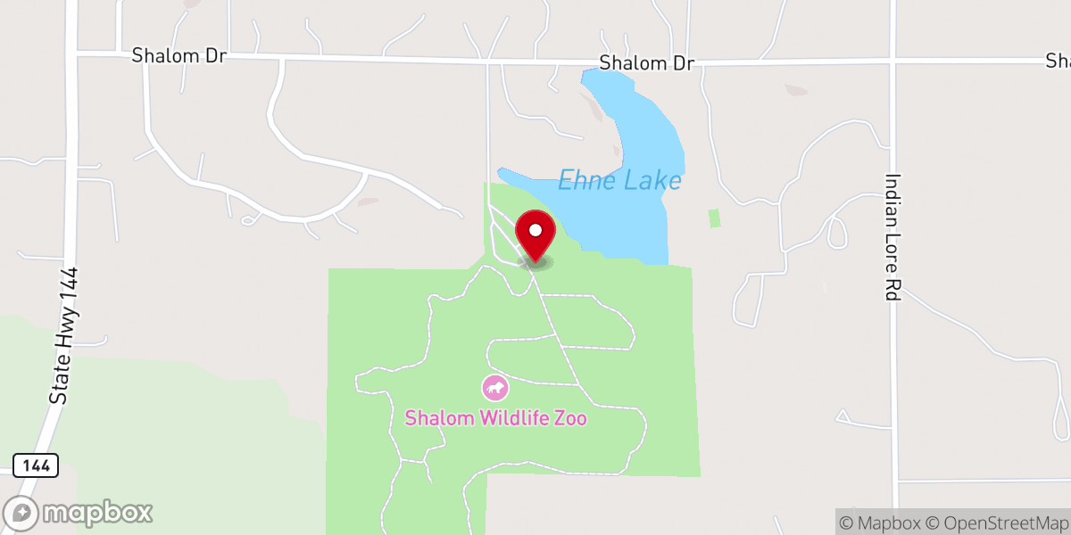 Map showing location of Shalom Wildlife Sanctuary LLC
