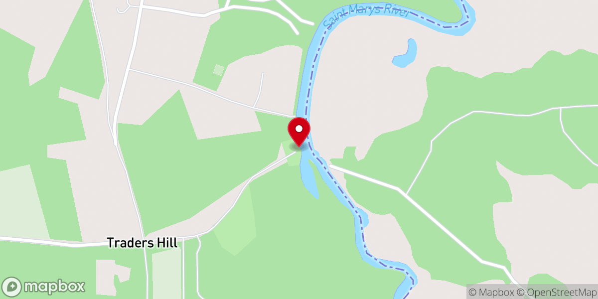 Map showing location of Trader's Hill Boat Ramp