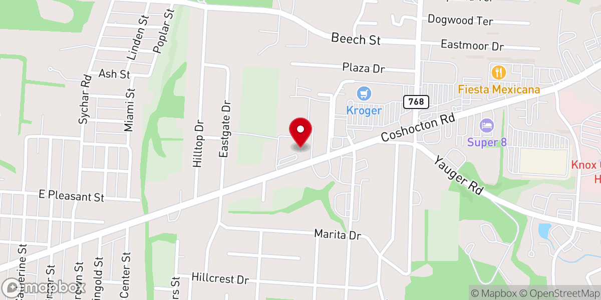 Map showing location of First Church of the Nazarene