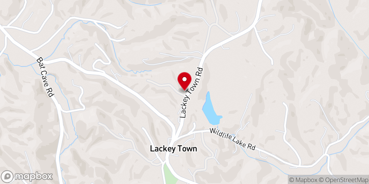 Map showing location of Lackey Town Missionary Baptist Church