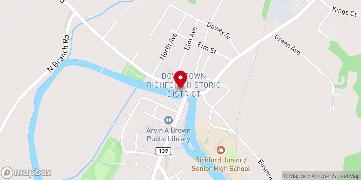 Map showing location of American Legion Post 12