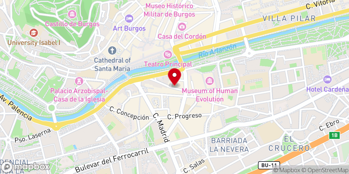 Map showing location of Capilla Jesús Reparador