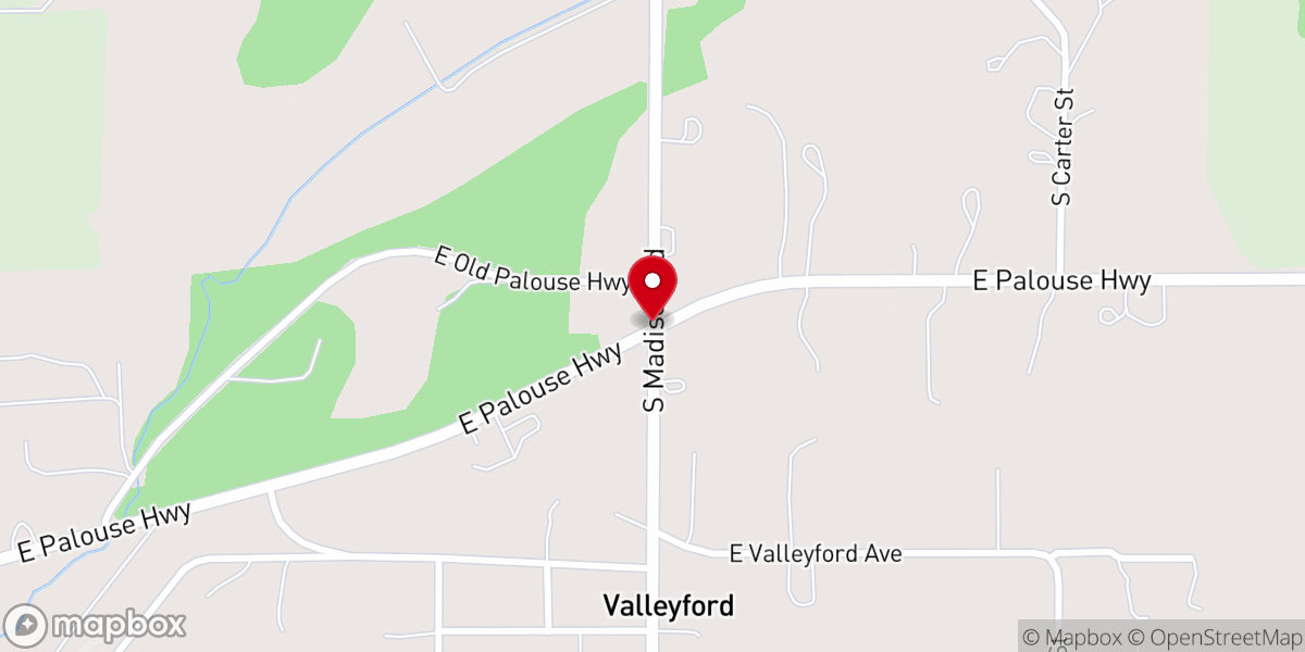 Map showing location of Valleyford