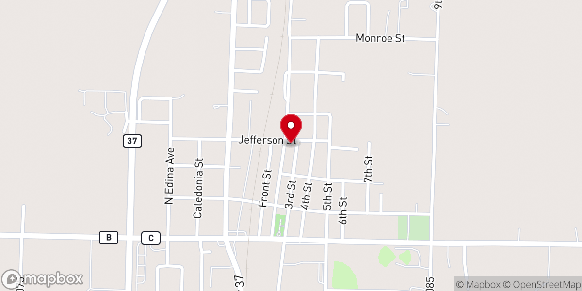 Map showing location of Freewill Baptist Church