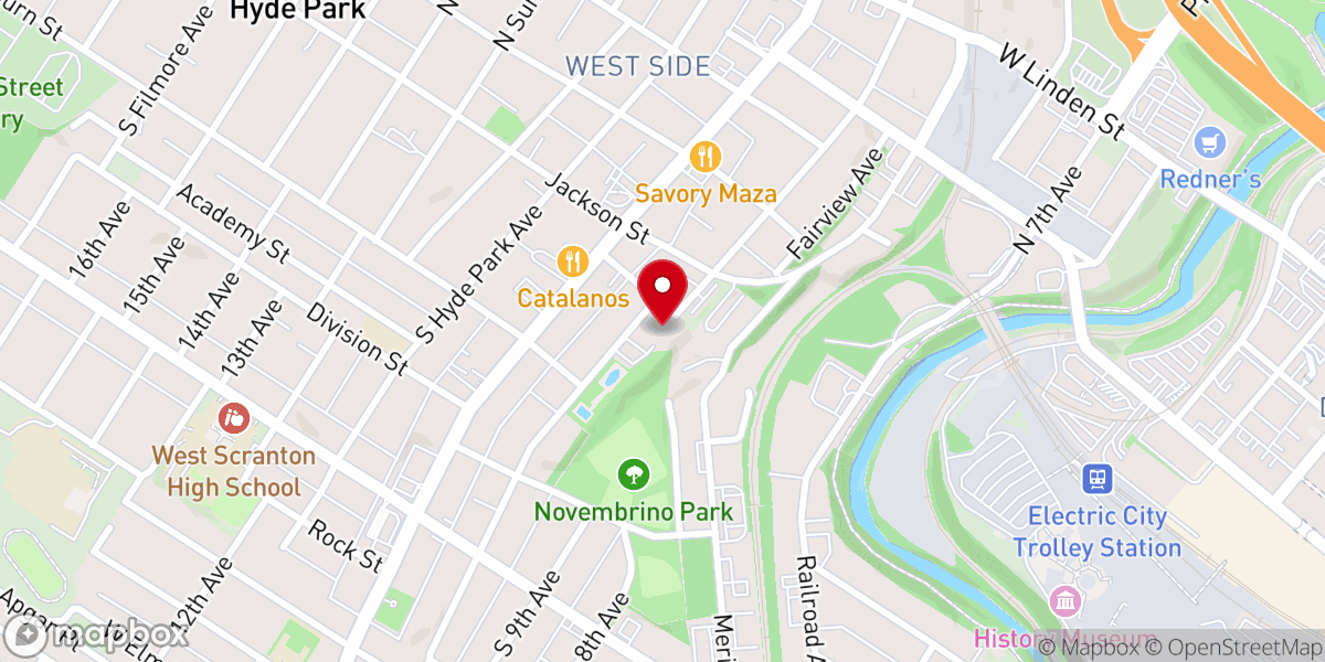 Map showing location of St. Michael's Roman Catholic Parish at St. Lucy's Church