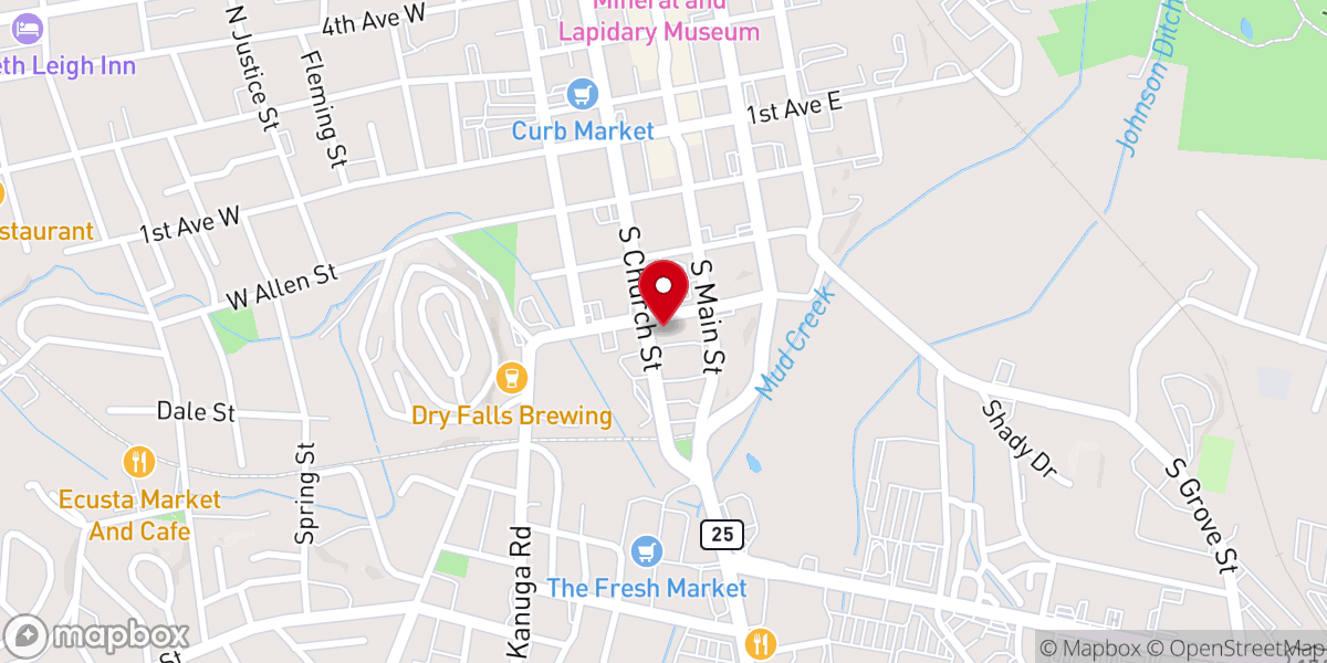 Map showing location of Blue Ridge Beer Garden