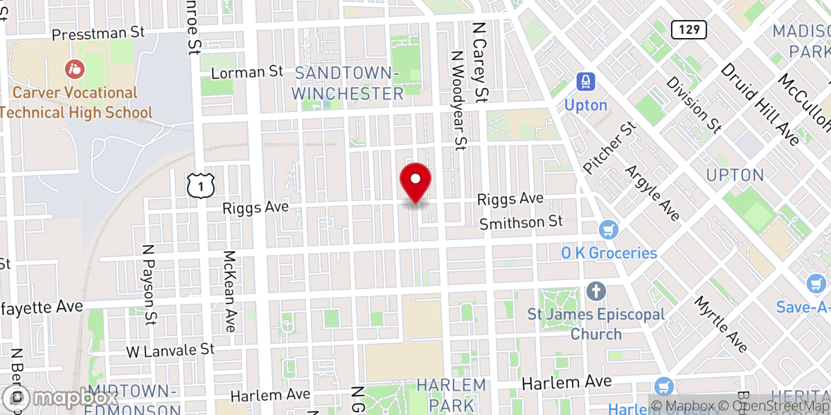 Map showing location of Hope Chapel Freewill Baptist Church