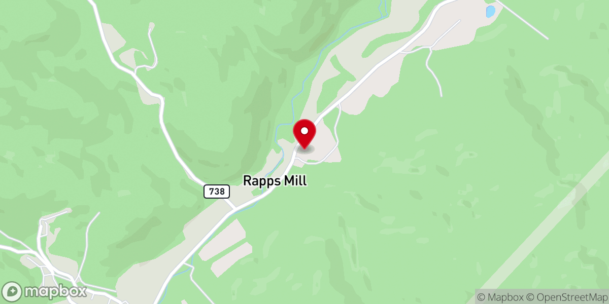 Map showing location of Rapps Church