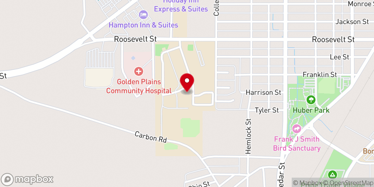 Map showing location of Frank Phillips College