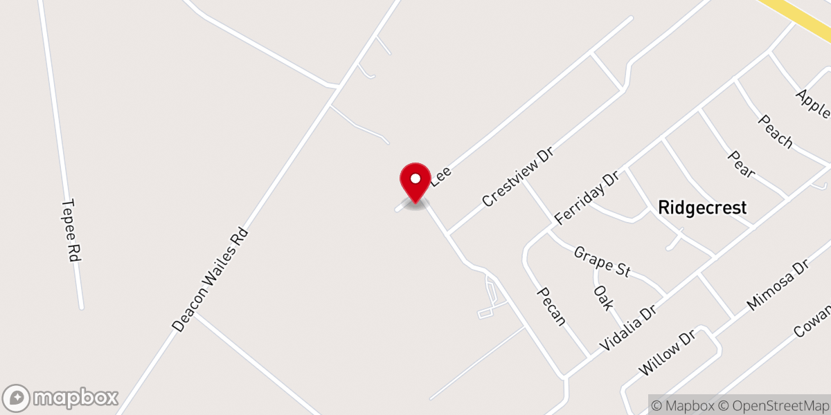 Map showing location of Evangel Temple Assembly of God