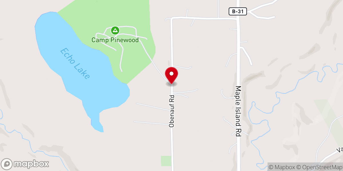 Map showing location of YMCA Camp Pinewood