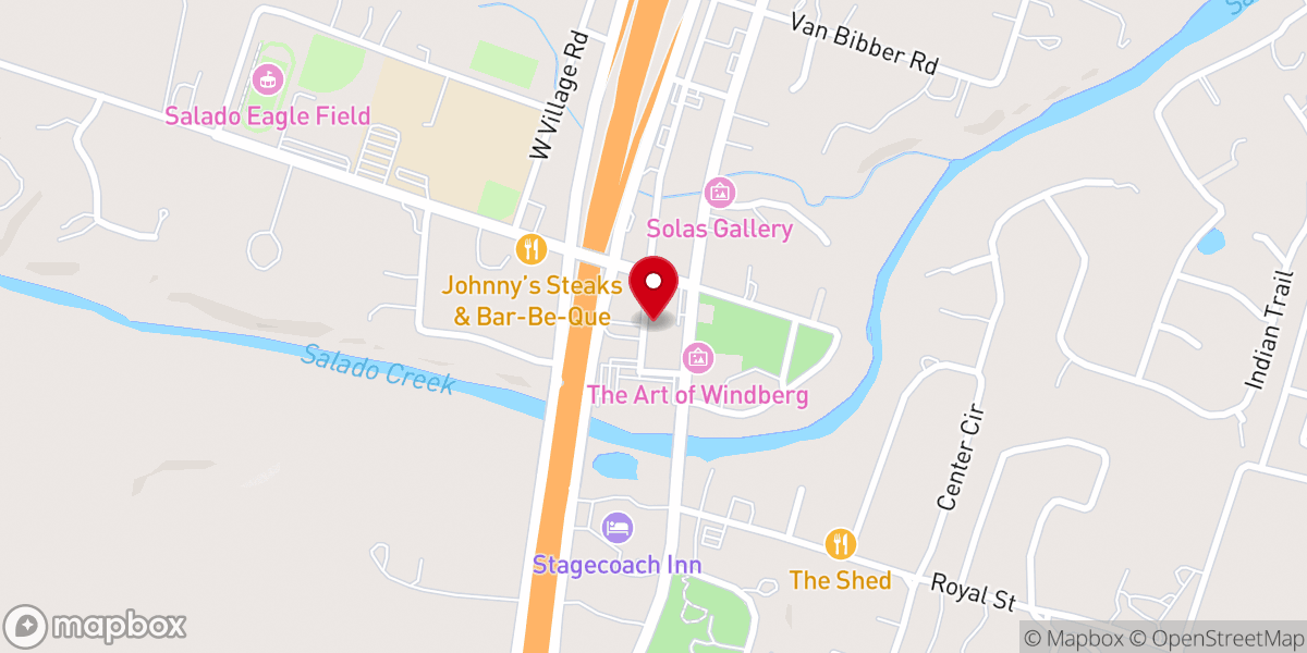 Map showing location of Salado Masonic Lodge #296