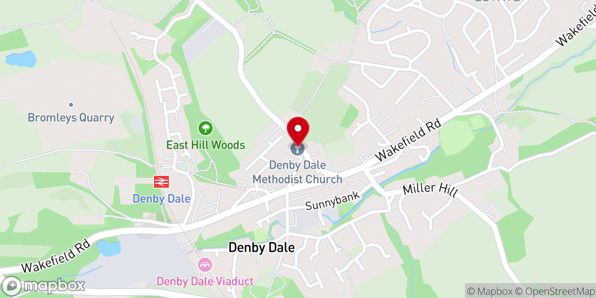 Map showing location of Denby Dale Methodist Church
