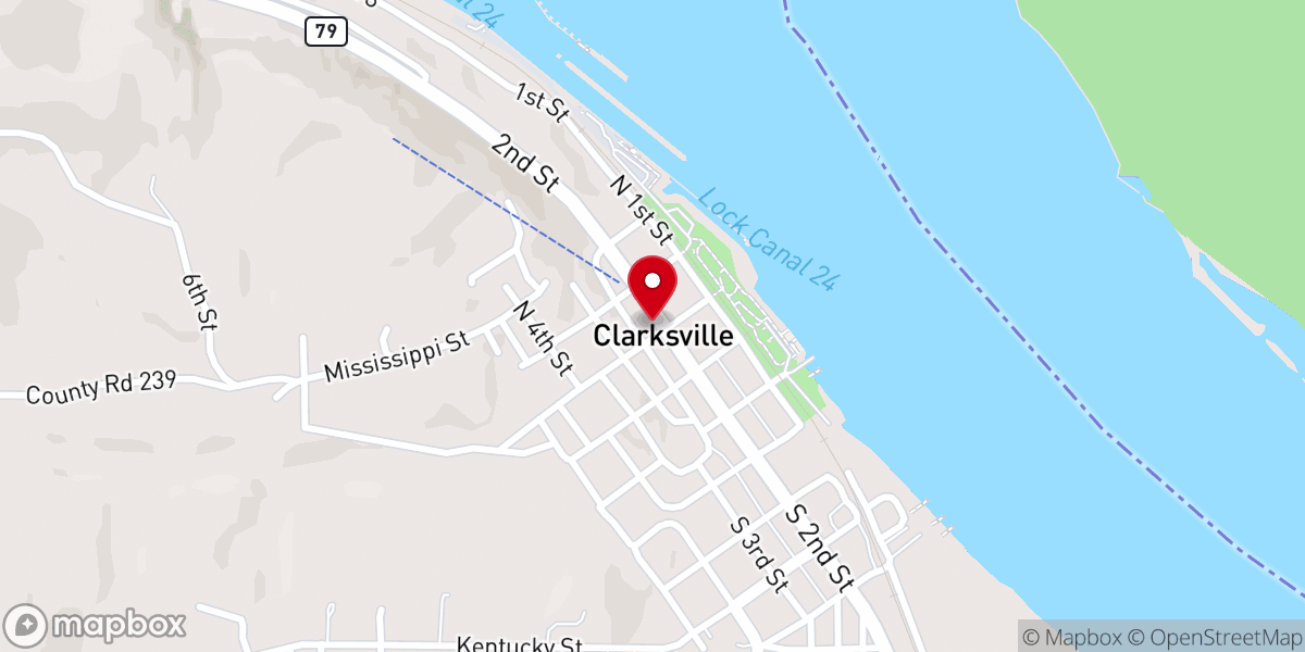 Map showing location of Clarksville United Methodist