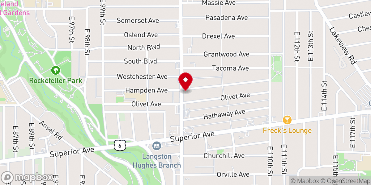 Map showing location of Bethany Baptist Church