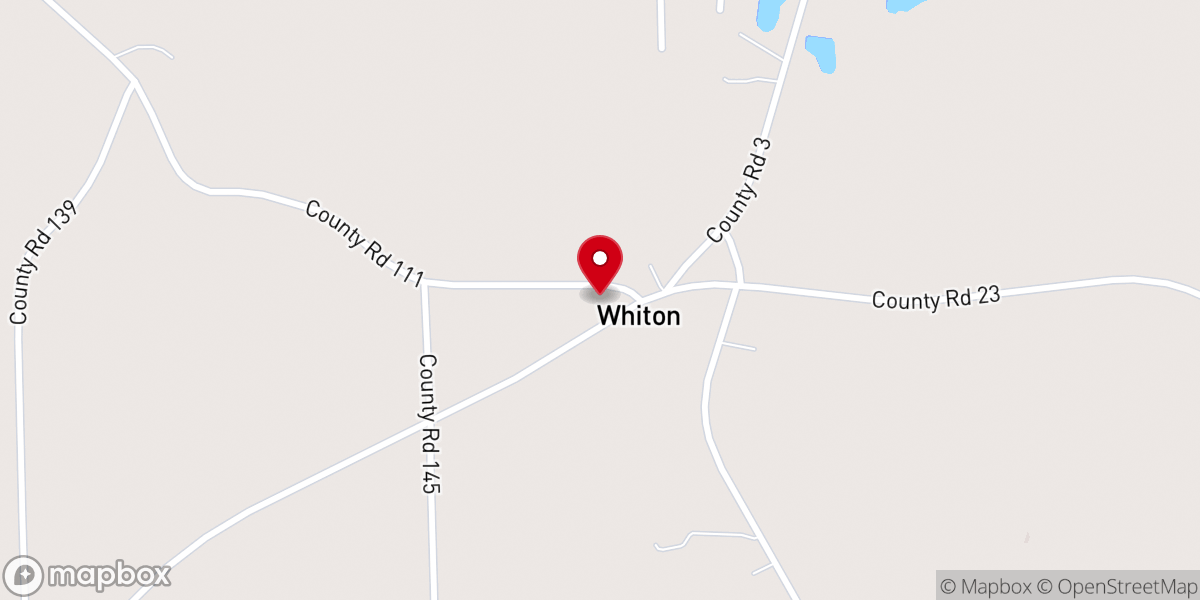 Map showing location of Whiton United Methodist Church