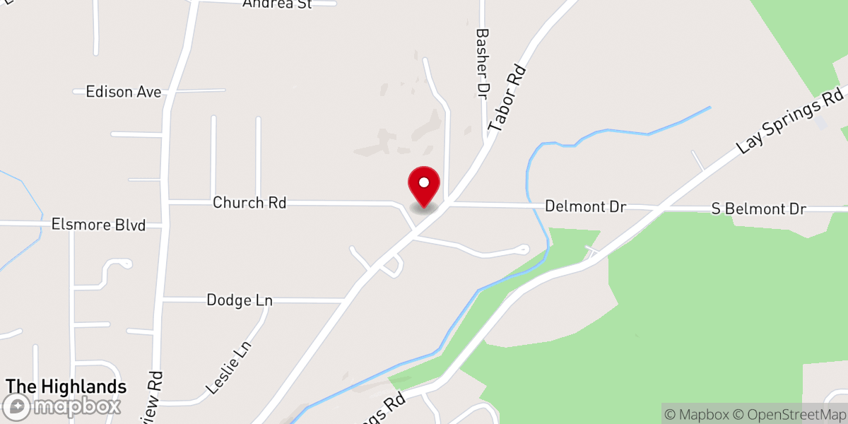 Map showing location of McCauley's Chapel