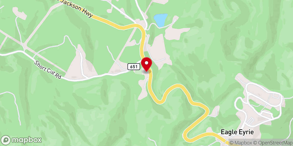Map showing location of Antioch Church