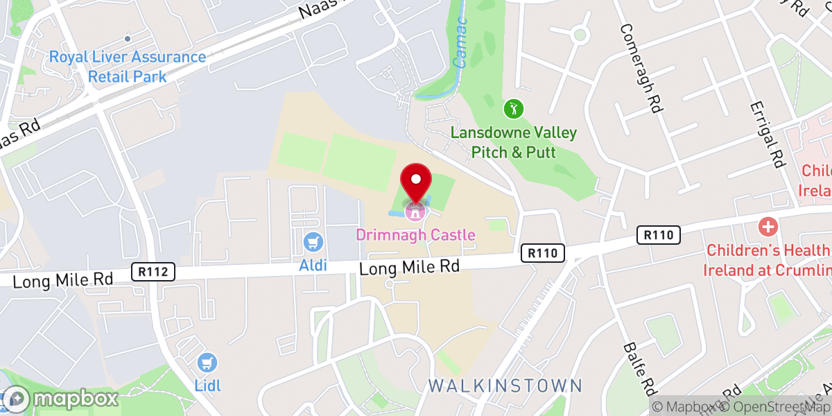 Map showing location of Drimnagh Medieval Castle and Gardens