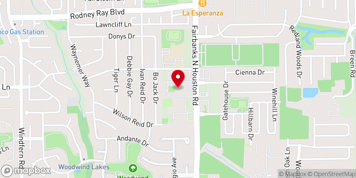 Map showing location of Seoul Baptist Church of Houston
