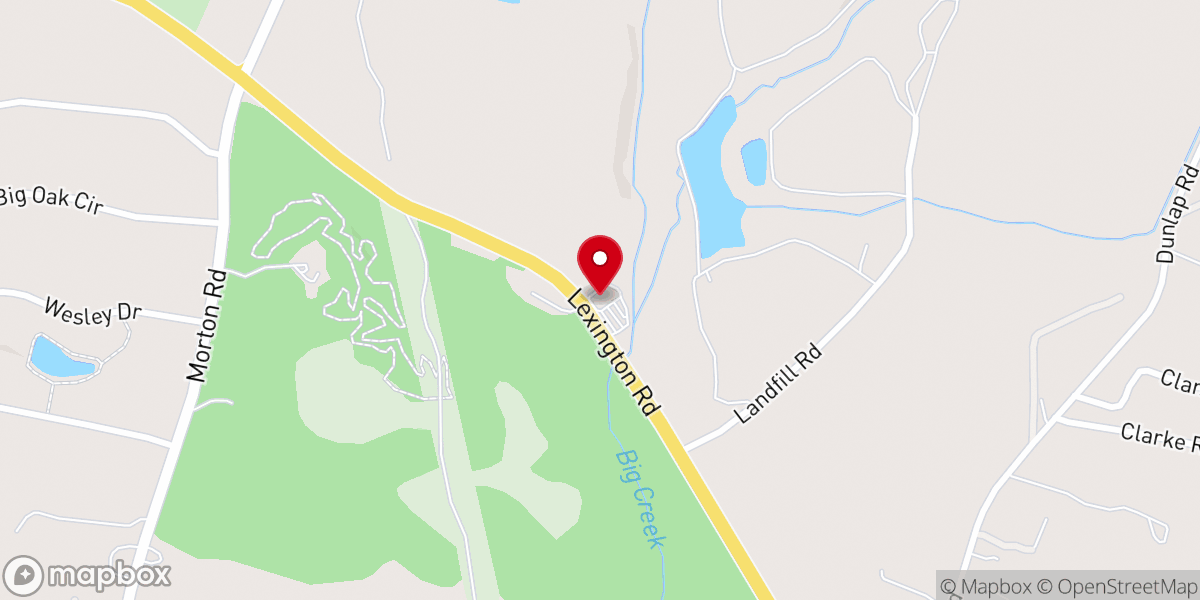 Map showing location of Billups Grove Baptist Church