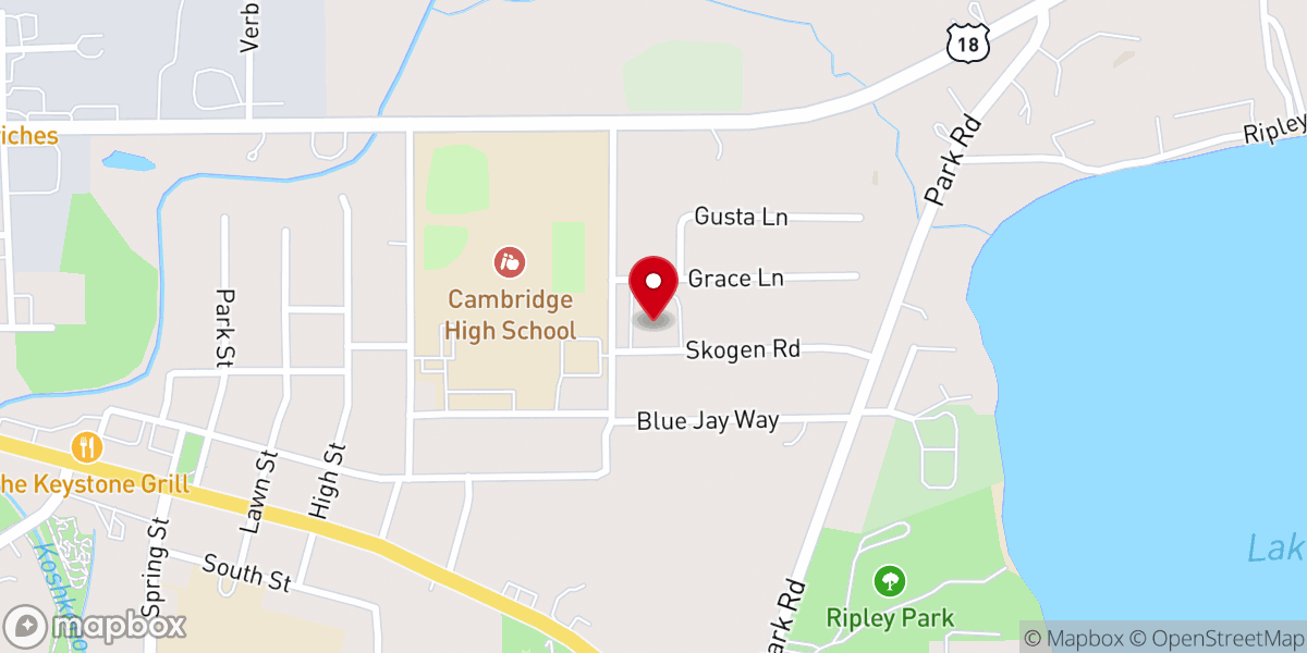 Map showing location of Grace Lutheran Church