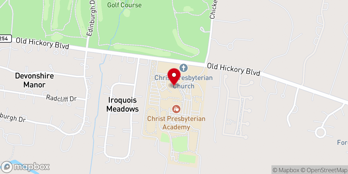 Map showing location of Christ Presbyterian Church