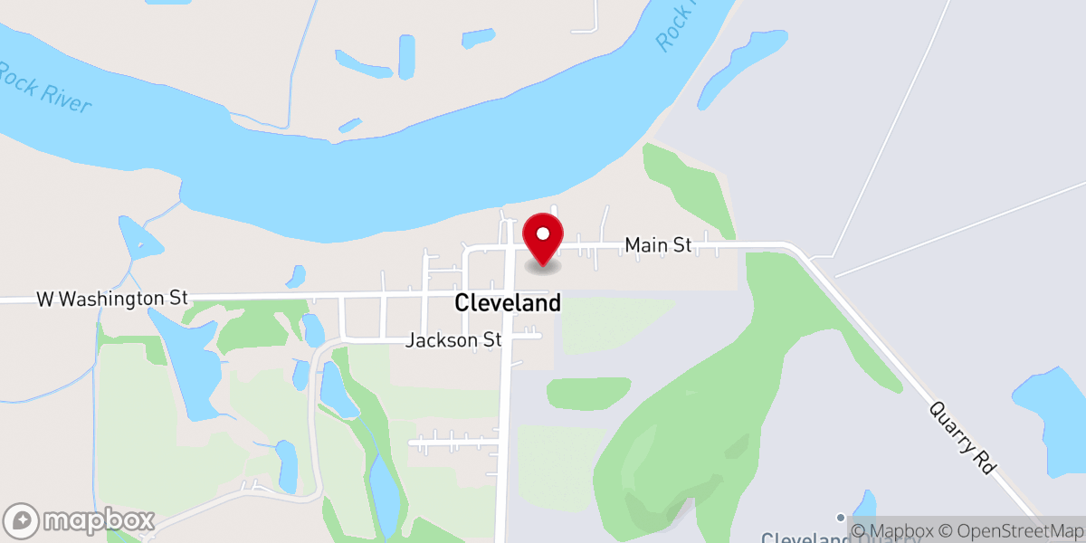 Map showing location of Cleveland Assembly of God Church