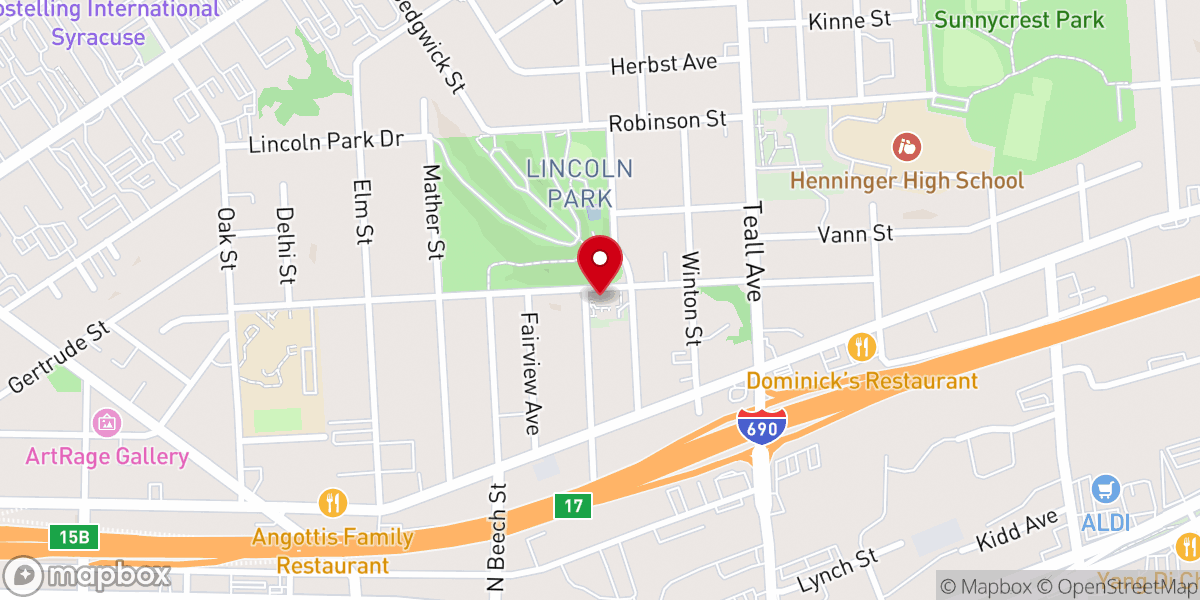 Map showing location of St. Vincent De Paul Church