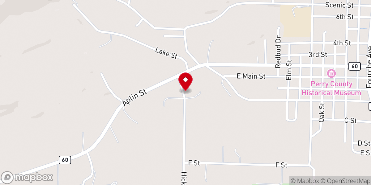 Map showing location of Perry County Fairgrounds