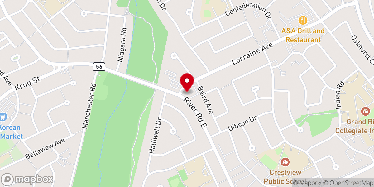Map showing location of Stanley Park Baptist Church