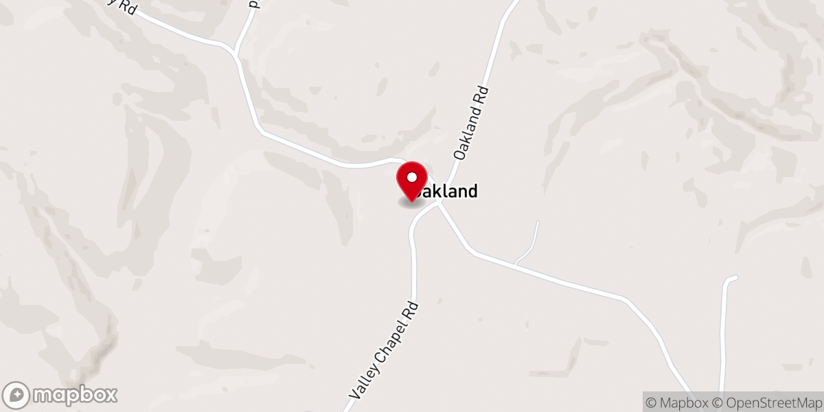 Map showing location of Oakland Holiness Chapel
