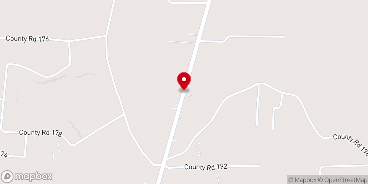 Map showing location of Southwood Baptist Church
