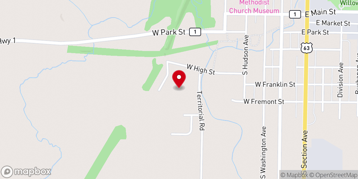 Map showing location of Valley Christian Center