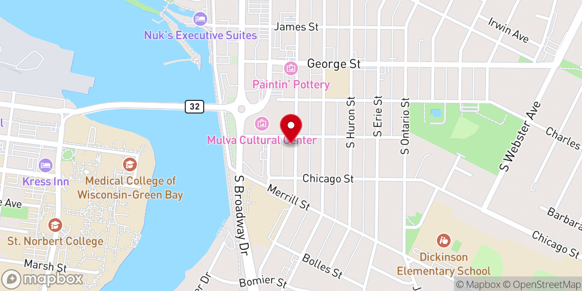 Map showing location of Green Bay XA