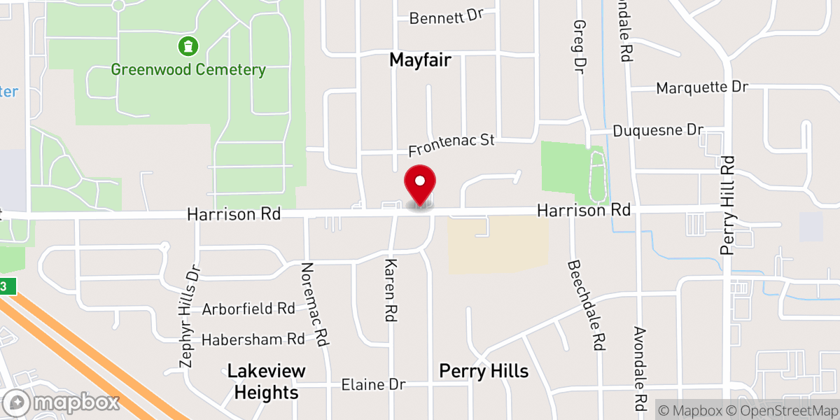 Map showing location of Lakewood Church of Christ