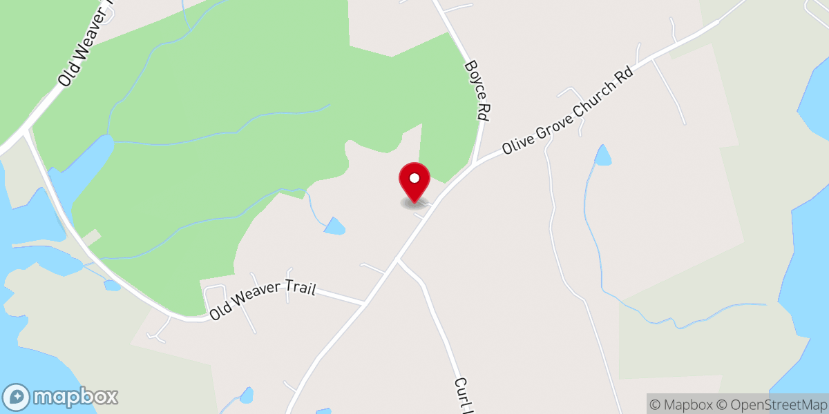 Map showing location of Olive Grove Baptist Church